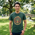 Nomad Sari Stonewashed Cotton Tee | Tree of Life | Green | XL