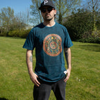 Nomad Sari Stonewashed Cotton T-Shirt - Stay Wild Moon Child - Blue - Large