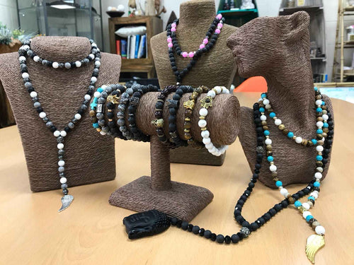 Artisan Gemstone Necklace | Buddha & Black Agate