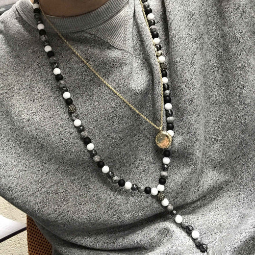 Artisan Gemstone Necklace | Angel Wing & Multi Beads