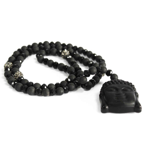 Artisan Gemstone Necklace | Buddha & Black Agate