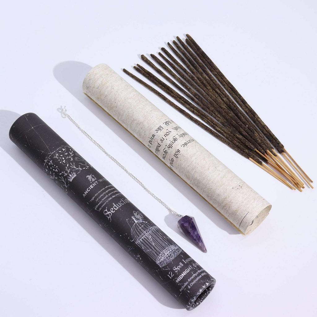 Ancient Witch Spell Incense - Seduction - Amethyst Pendulum