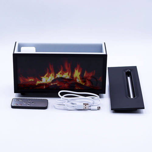 Artisan Flame Effect Aroma Diffuser with Birdsound | Black USB | Colour Change