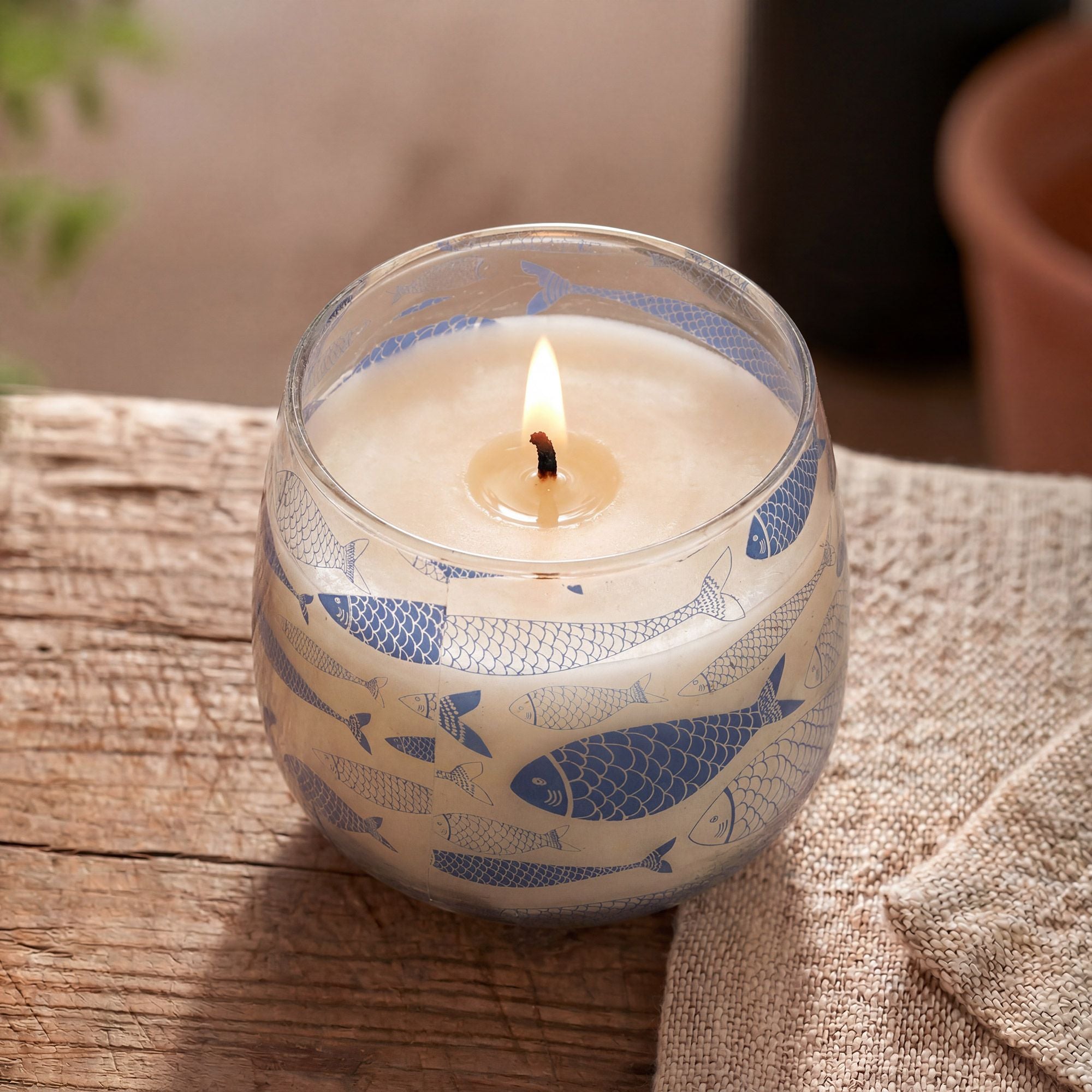 Artisan Medium Glass Jar Candles | Seabreeze