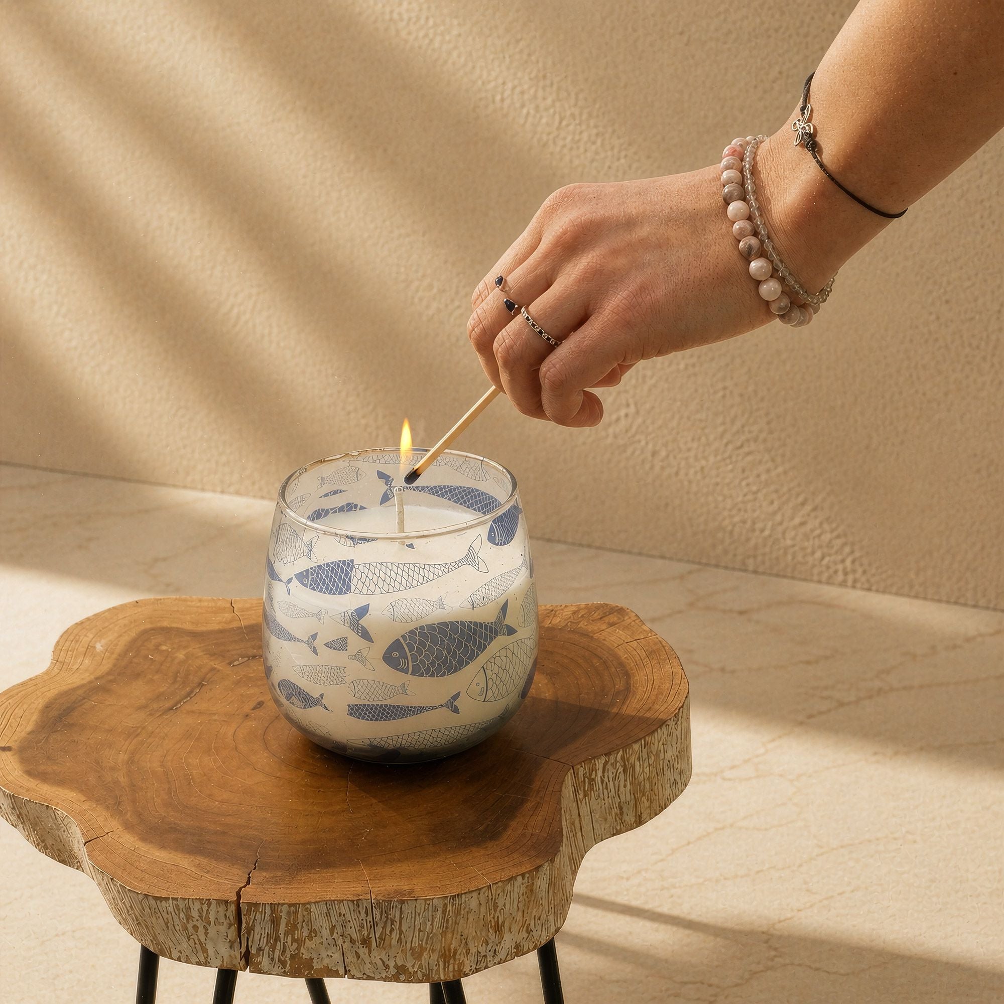 Artisan Medium Glass Jar Candles | Seabreeze