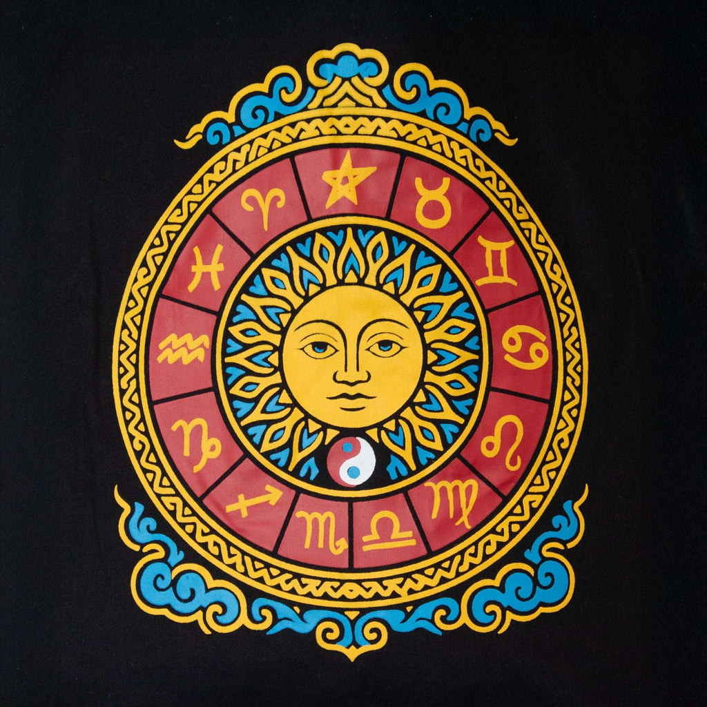 Iconic Classic Tote Bag - Zodiac Sun - Black 6oz