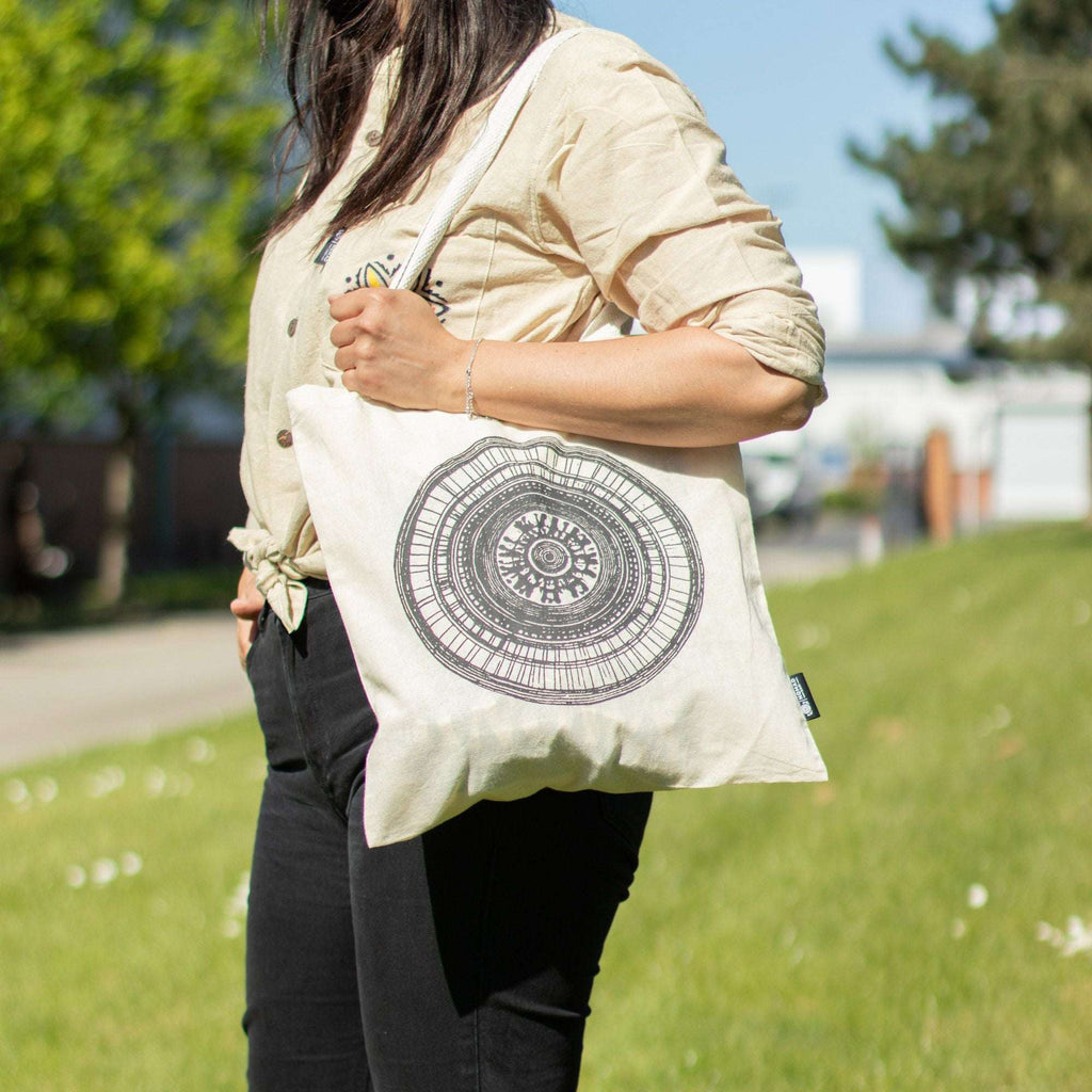 Nomad Sari Iconic Basic Tote Bag - Urban Mandala - Natural 4oz