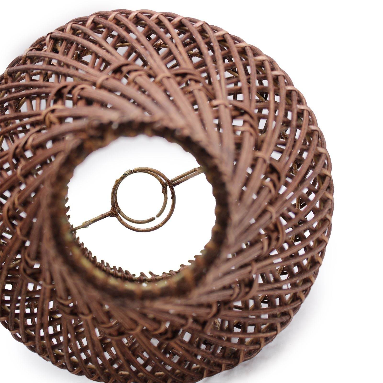 Handwoven Rattan Table Lamp | Dark Brown