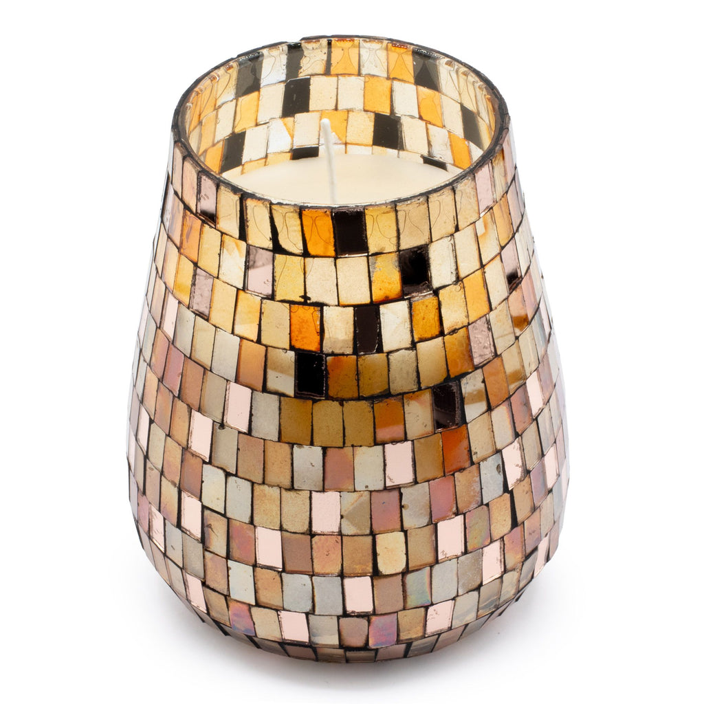 Artisan Tall Glass Jar Candles | Amber Mosaic