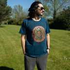 Nomad Sari Stonewashed Cotton T-Shirt - Stay Wild Moon Child - Blue - Medium