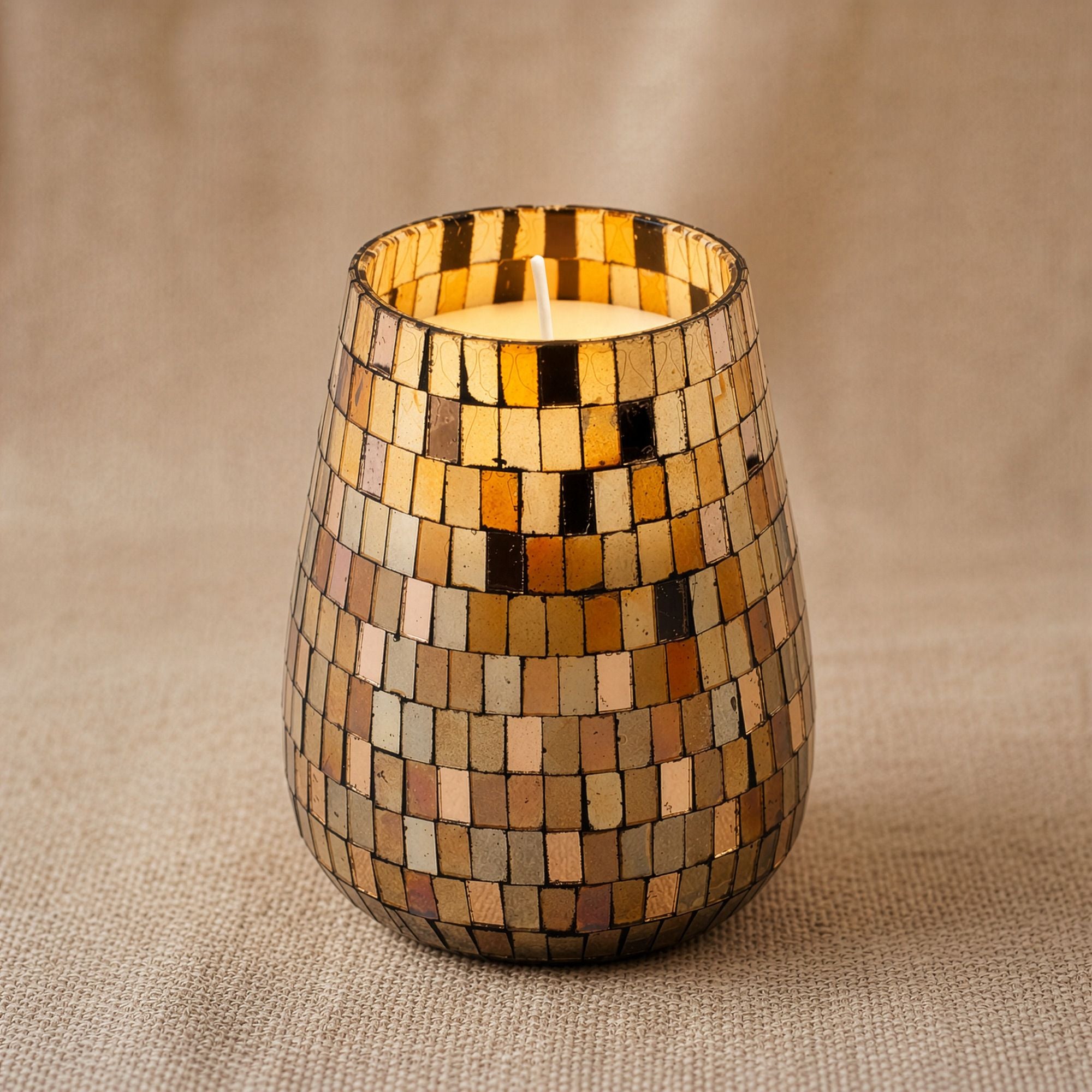 Artisan Tall Glass Jar Candles | Amber Mosaic