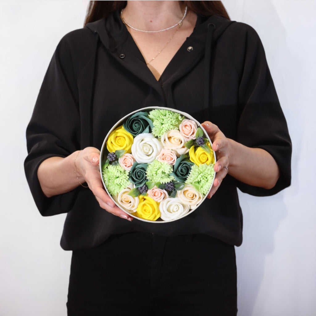 Artisan Round Box | Spring Celibrations | Yellow & Greens