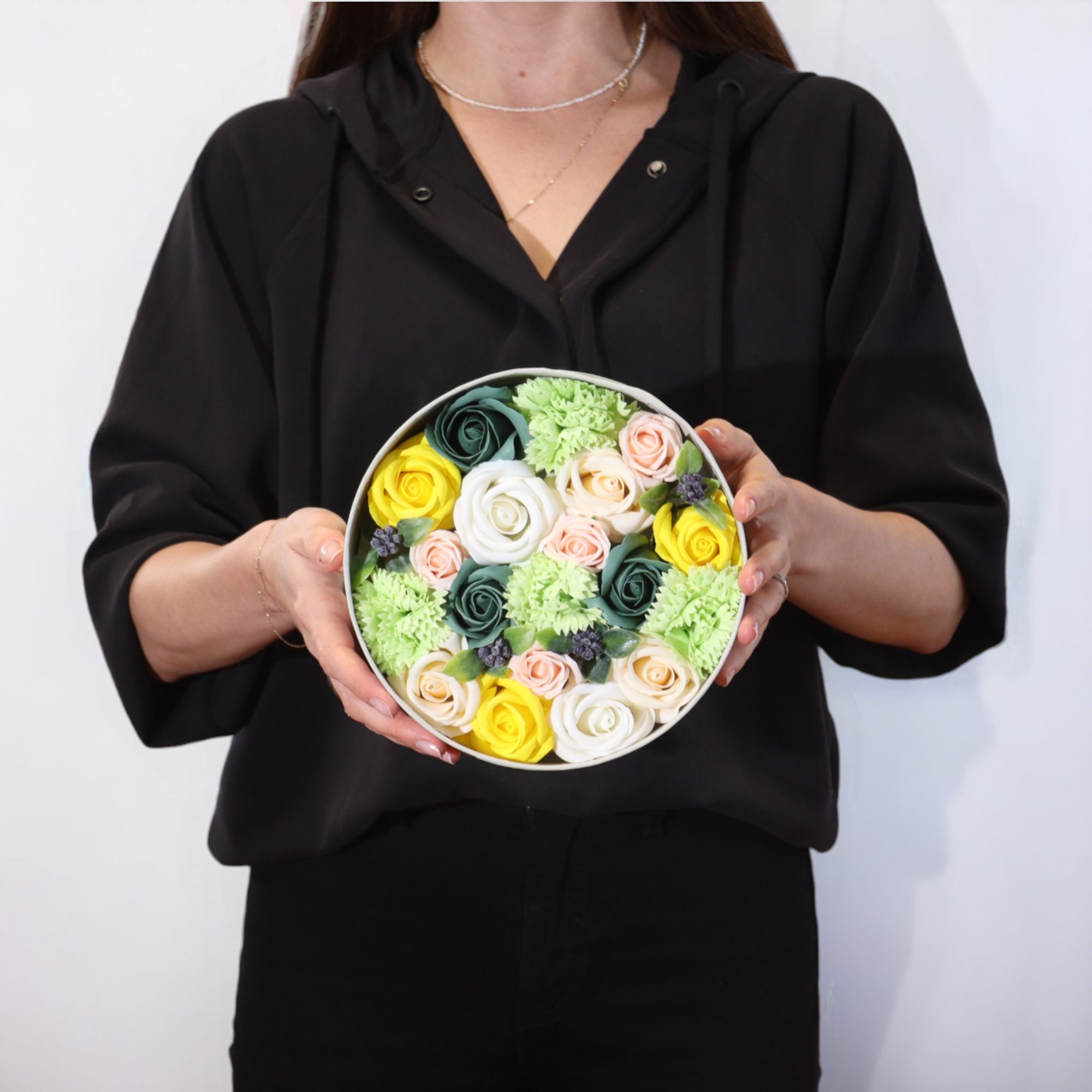 Artisan Round Box | Spring Celibrations | Yellow & Greens
