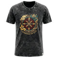 Nomad Sari Stonewashed Cotton Tee | Compass of Life | Charcoal | XL