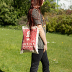 Nomad Sari Iconic Toni Tote Bag - Love is a Super Power - Natural 10oz
