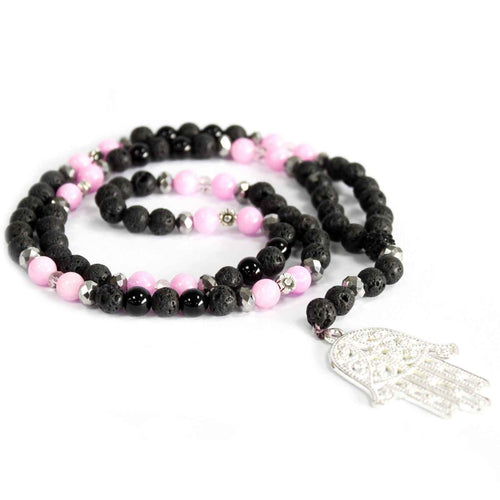 Artisan Gemstone Necklace | Hamsa