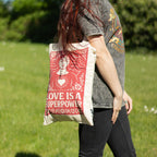 Nomad Sari Iconic Toni Tote Bag - Love is a Super Power - Natural 10oz