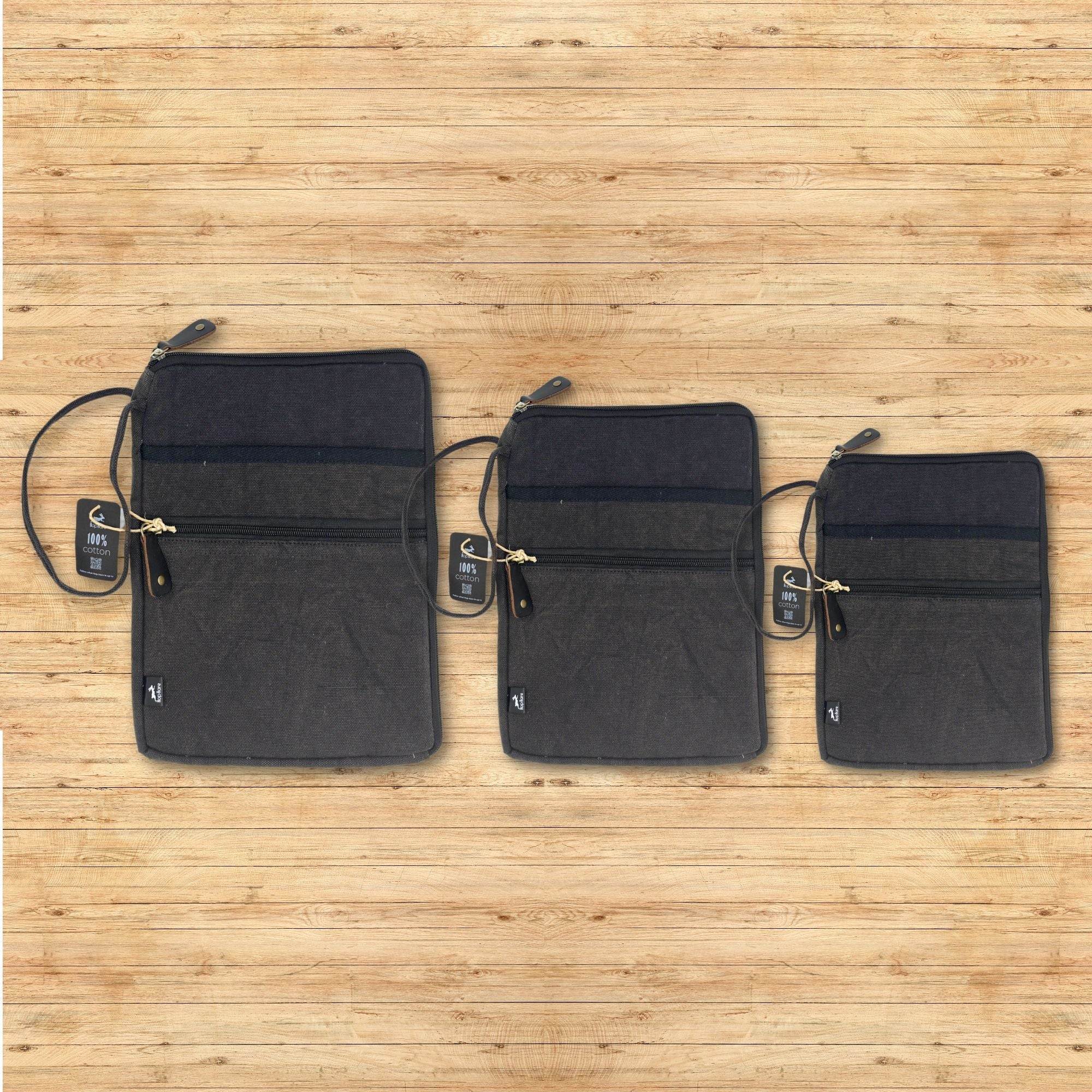 Stonewash  Large Laptop Pouch - Charcoal