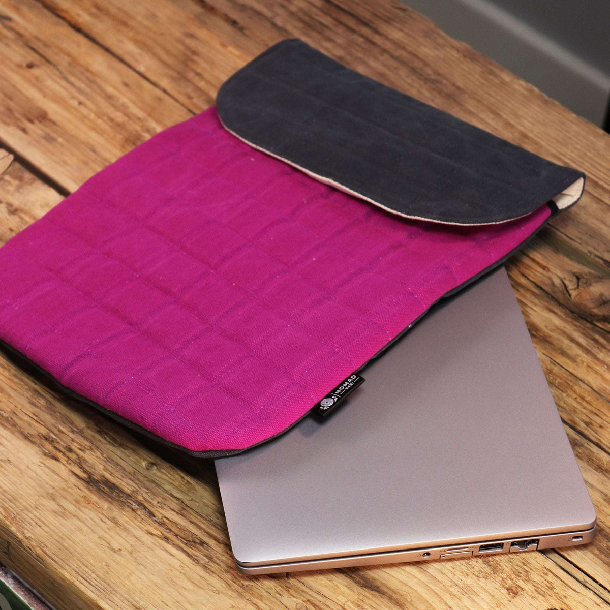 13 inch Laptop Padded Pouch - Crazy Yellow - 14oz Stonewash
