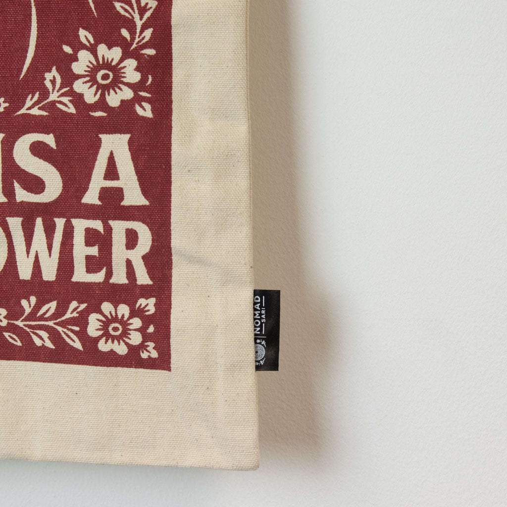Nomad Sari Iconic Toni Tote Bag - Love is a Super Power - Natural 10oz