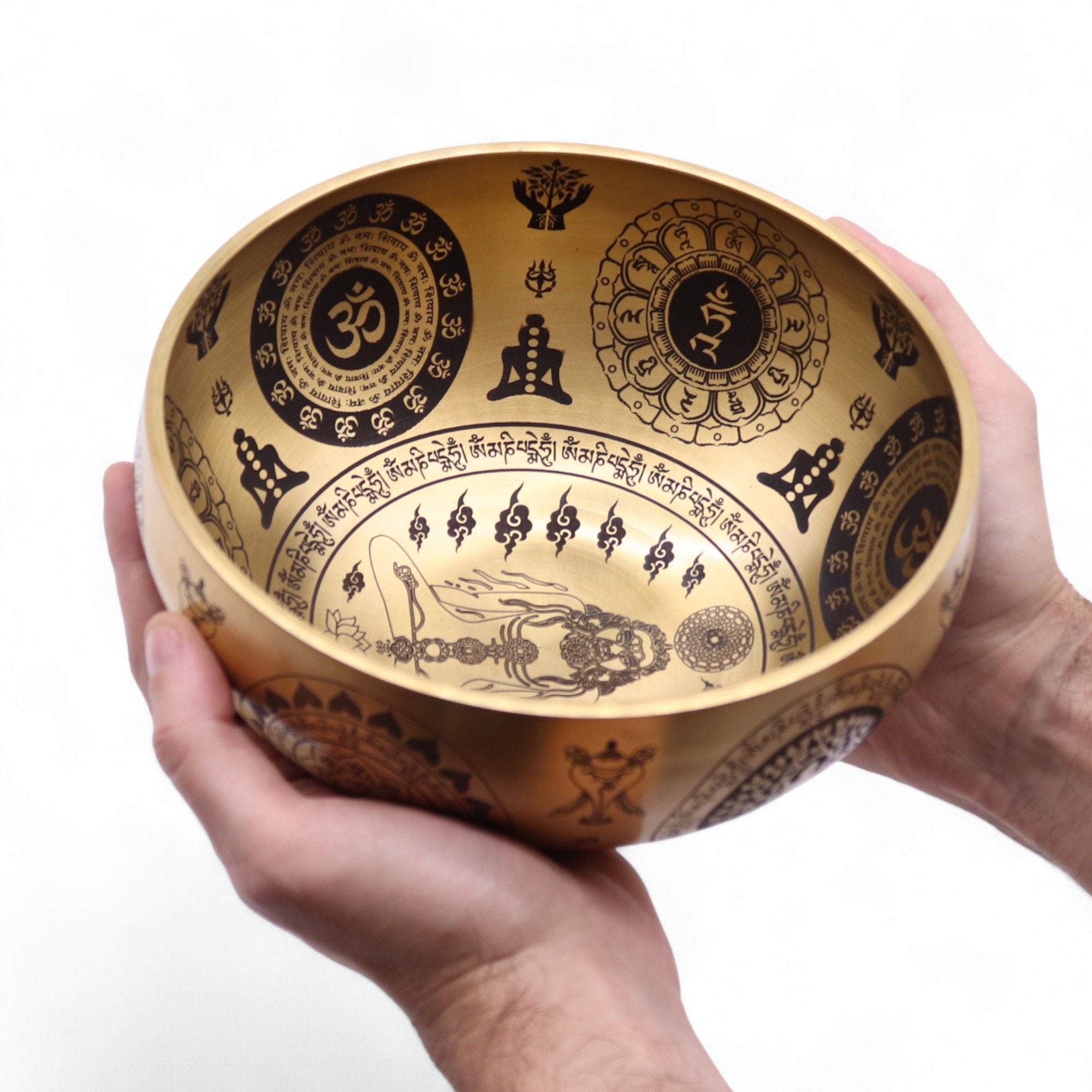 Pure Brass Etched Yogi - Set of 4 - Approx 3.85kg