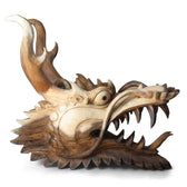 Handcarved Suar Wood Dragon Head | Life-Size | 30cm