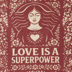Nomad Sari Iconic Toni Tote Bag - Love is a Super Power - Natural 10oz