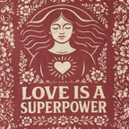Nomad Sari Iconic Toni Tote Bag - Love is a Super Power - Natural 10oz