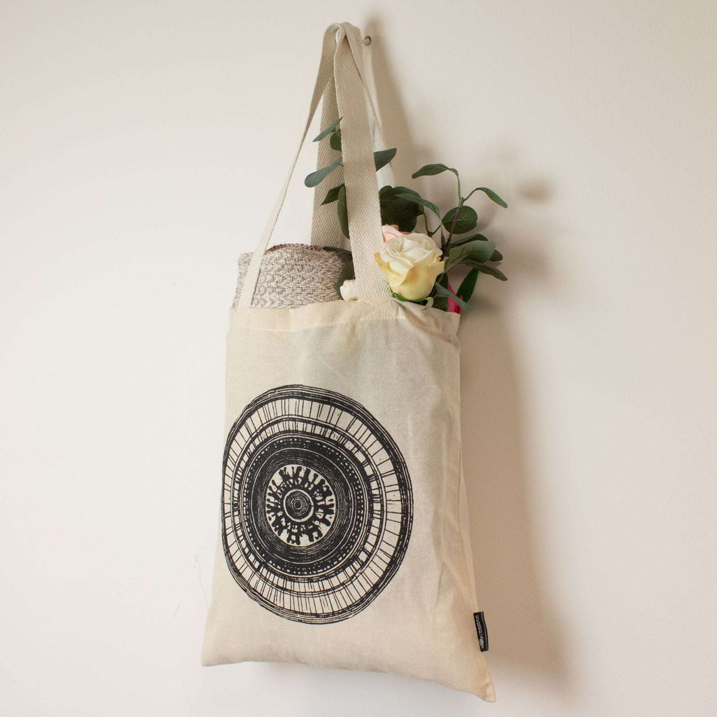 Nomad Sari Iconic Basic Tote Bag - Urban Mandala - Natural 4oz