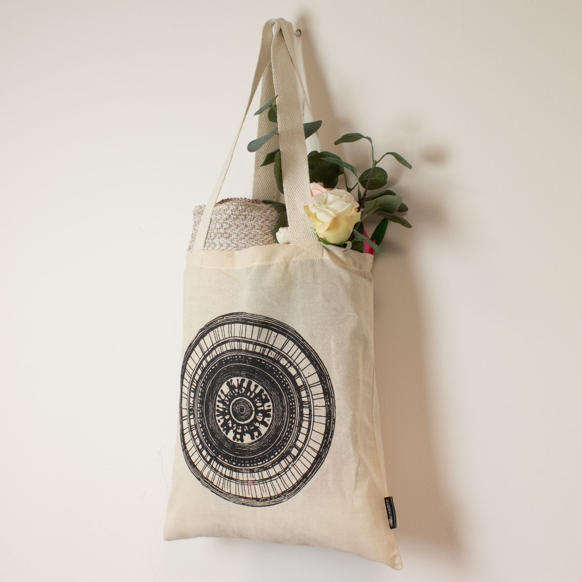 Nomad Sari Iconic Basic Tote Bag - Urban Mandala - Natural 4oz