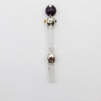 Axis of Grace Wand - Amethyst & Rose Quartz Spheres, Quartz Stem - 12cm