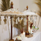 Bali Home Decor Parasol - Canvas - Gold Decor- 40cm
