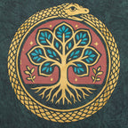 Nomad Sari Stonewashed Cotton T-Shirt - Tree of Life - Green - Small