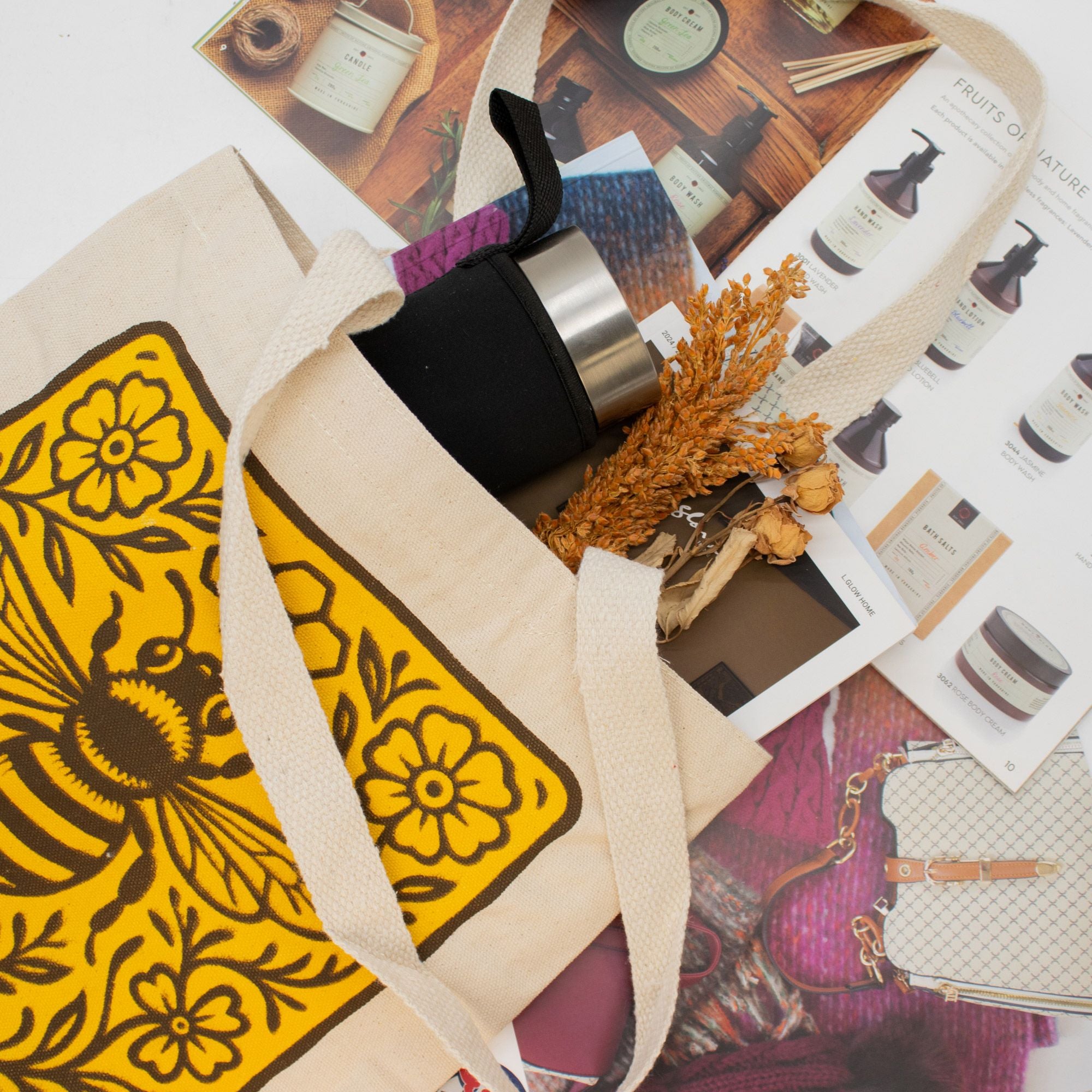 Nomad Sari Iconic Toni Tote Bag - Bee Kind - Natural 10oz