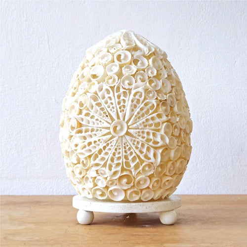 Artisan Cut Art Oval Sea Shell Lamp | 15cm