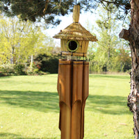 Handwoven Seagrass Birdhouse with Chimes | Large | 56x20cm