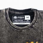 Nomad Sari Stonewashed Cotton T-Shirt - Compass of Life - Charcoal - Medium