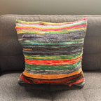 Rag Rug Cushion Covers - Natural Greens