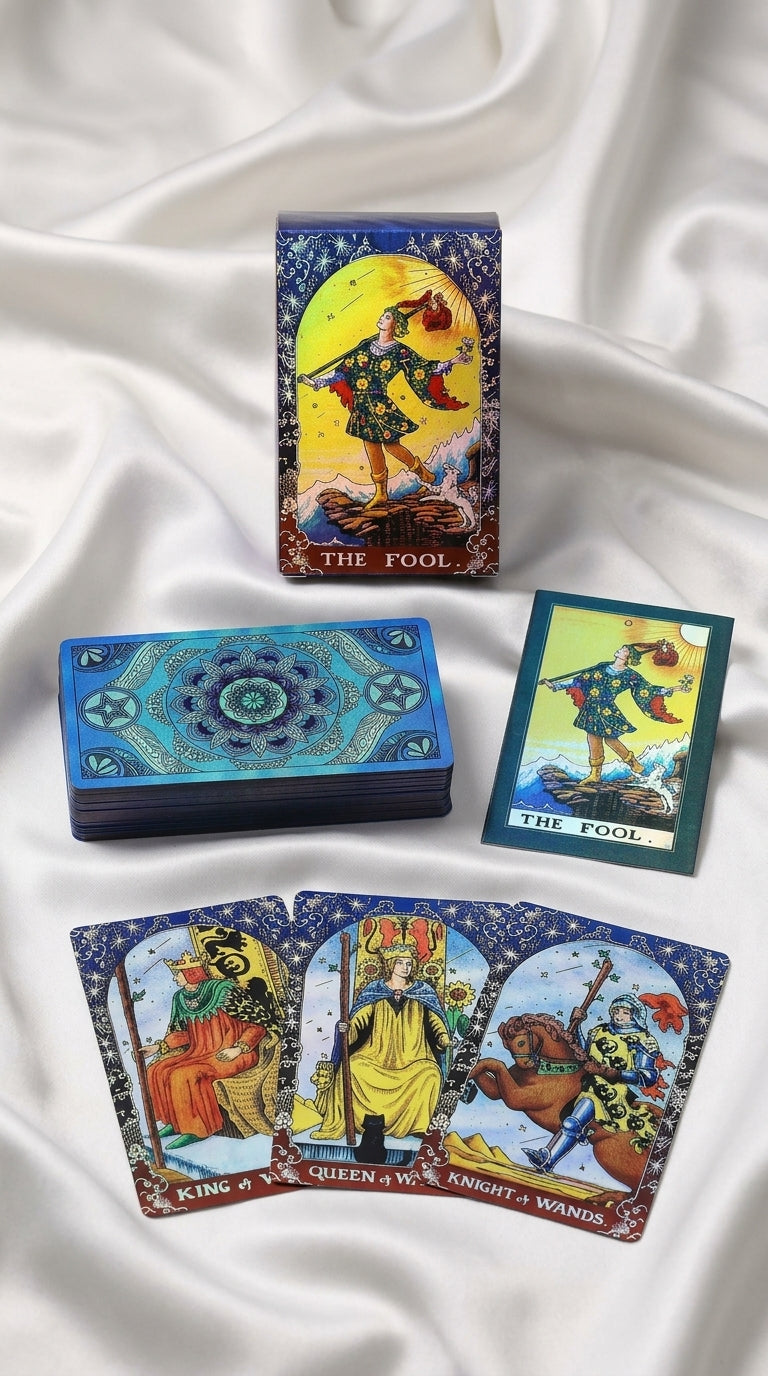 Artisan Mandala Blue Foil Tarot Deck | with Guidebook