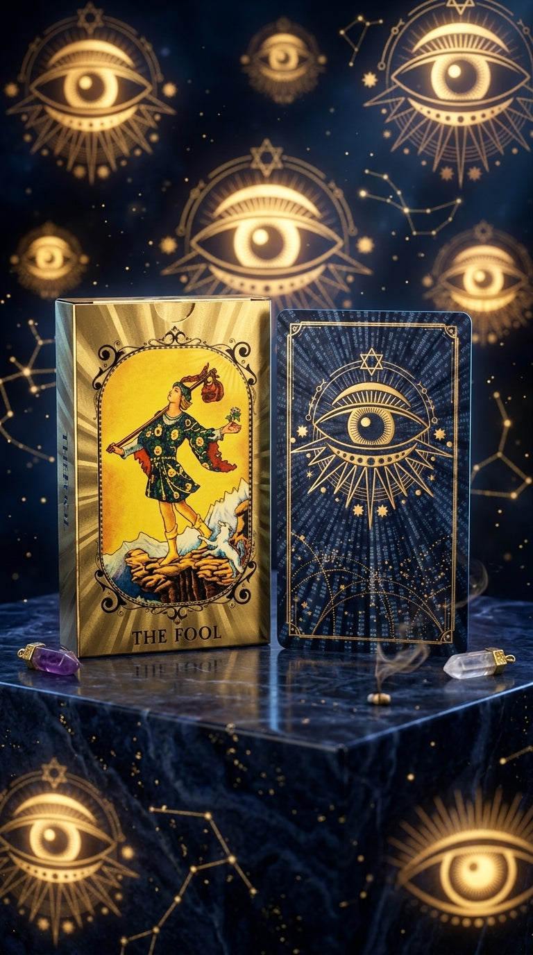 Artisan All Seeing Eye Blue & Gold Foil Tarot Deck | with Guidebook